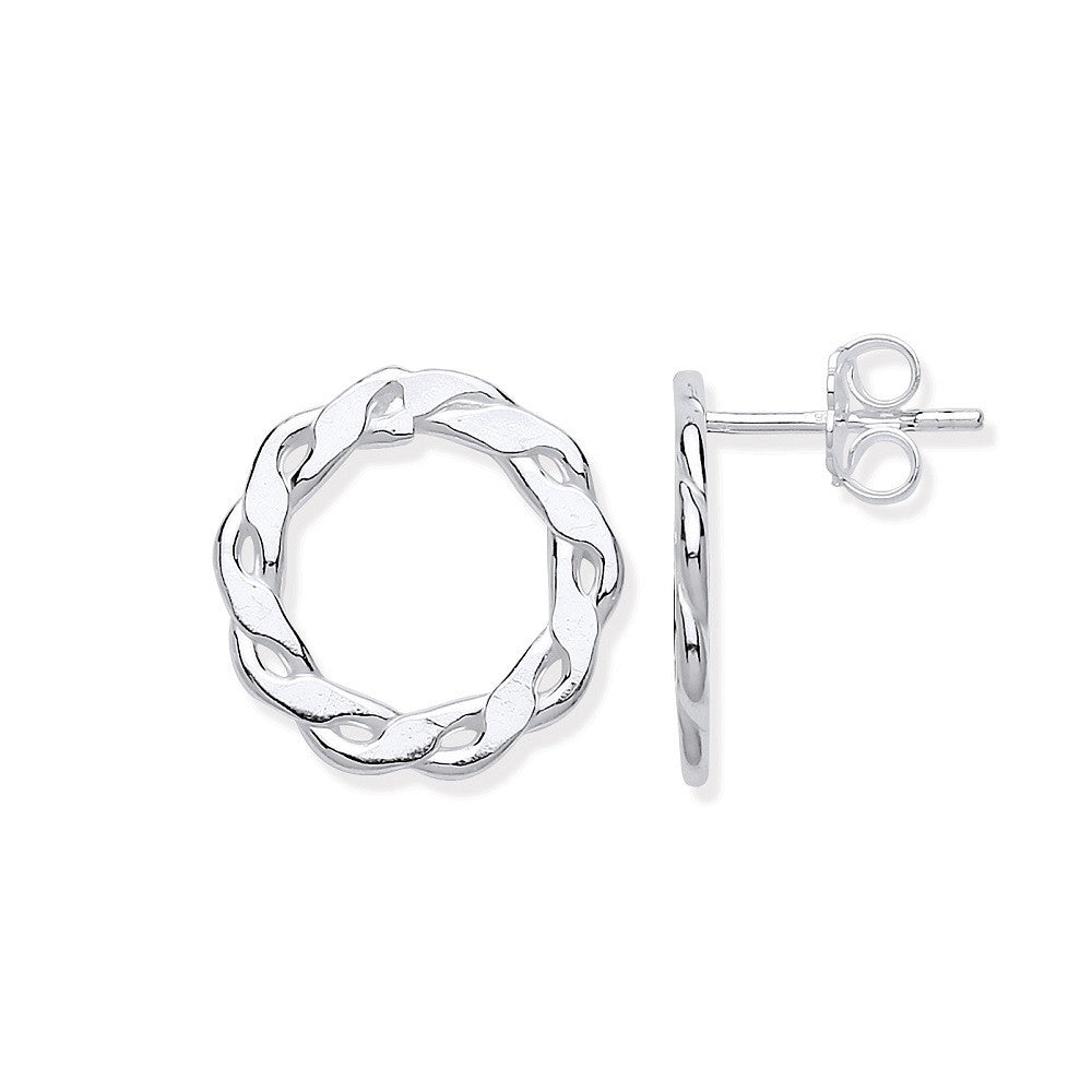 Silver Infinity Link, Circle Stud Earrings