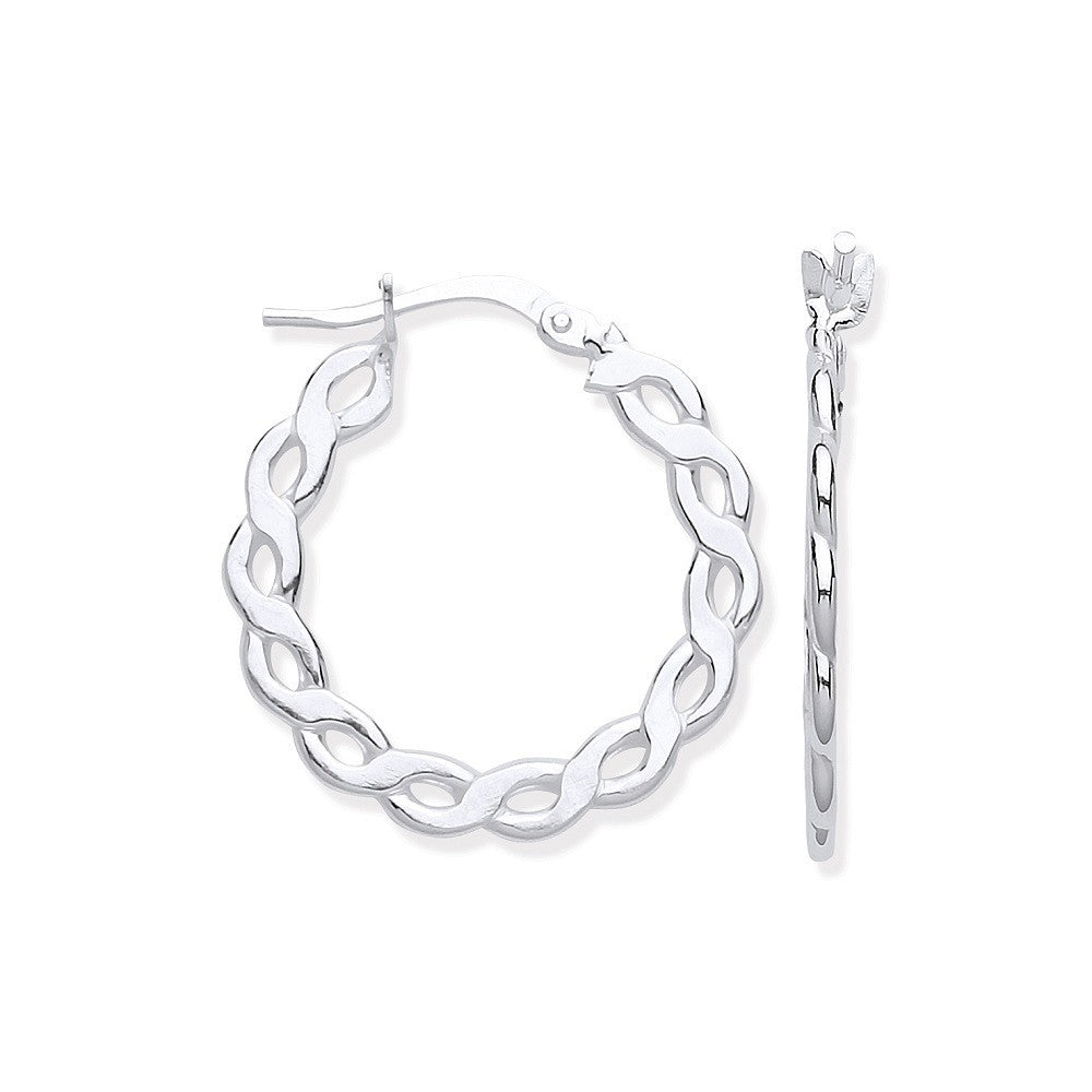 Silver Infinity Link, Round Hoop Earrings