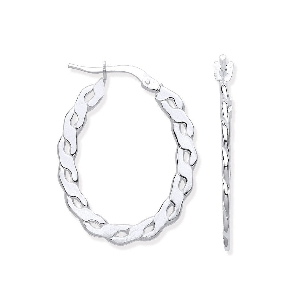 Silver Infinity Link, Oval Hoop Earrings