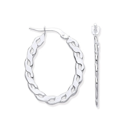 Silver Infinity Link, Oval Hoop Earrings