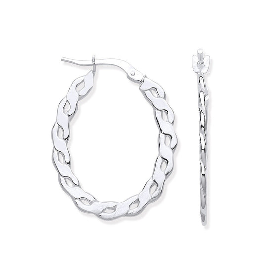 Silver Infinity Link, Oval Hoop Earrings