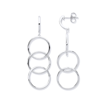 Silver Circles Drop Earrings