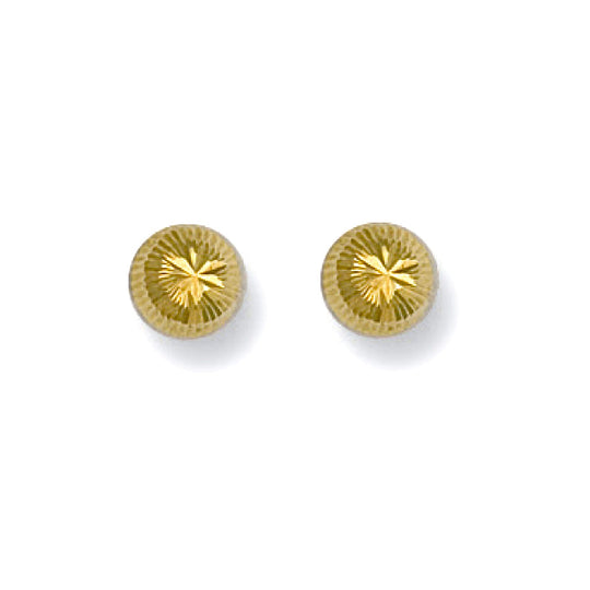 9ct Yellow Gold 6.2mm D/C Studs
