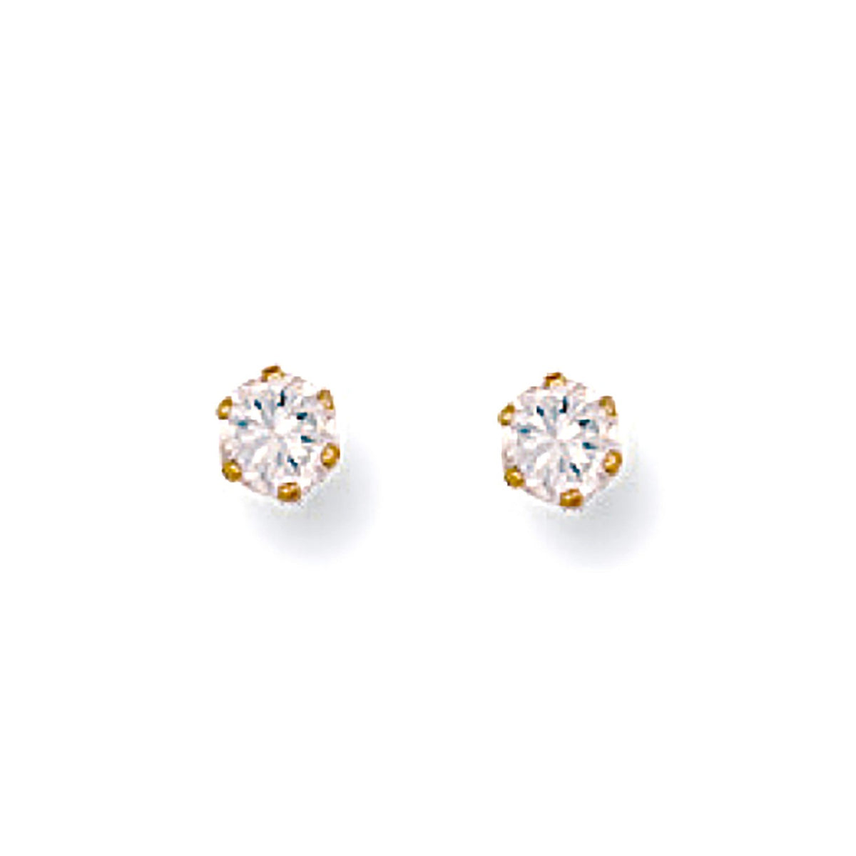 9ct Yellow Gold 3mm Claw Set Cz Studs