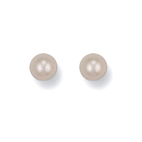 Yellow Gold 5mm Cultured Pearl Studs