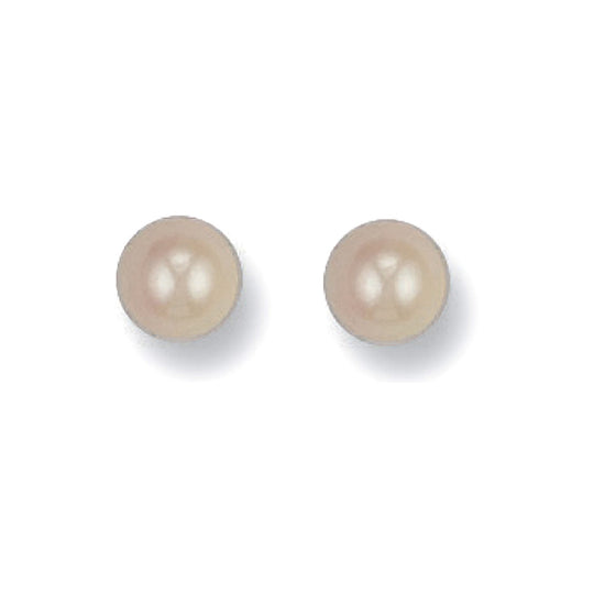 Yellow Gold 6mm Cultured Pearl Studs