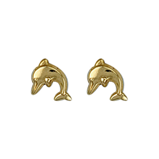 Yellow Gold Dolphin Studs