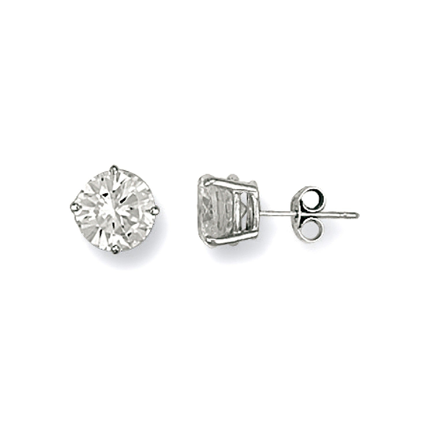 White Gold 8mm Claw Set Cz Studs