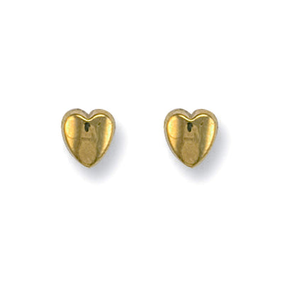 9ct Yellow Gold Heart Studs