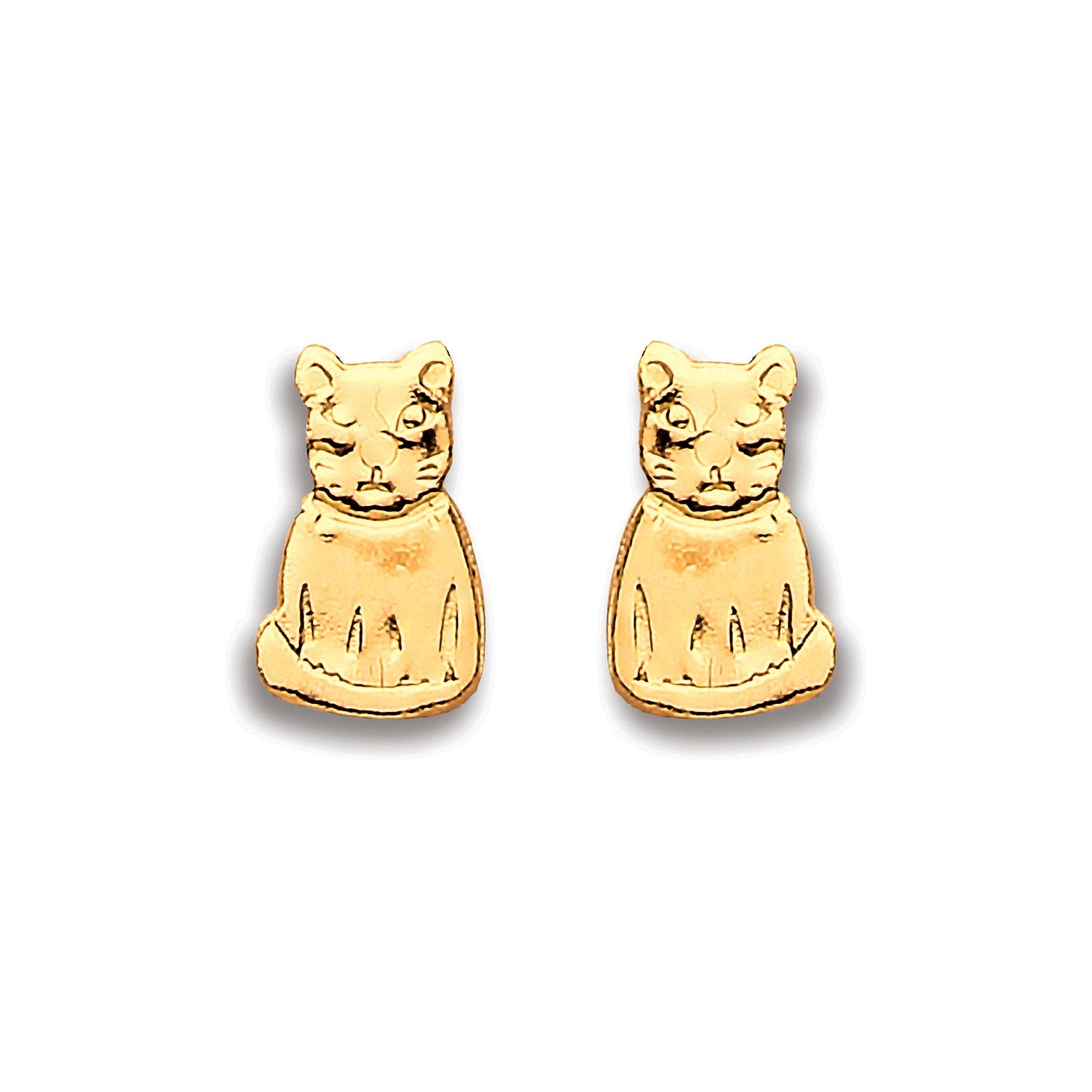 9ct Yellow Gold Cat Studs