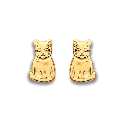 9ct Yellow Gold Cat Studs