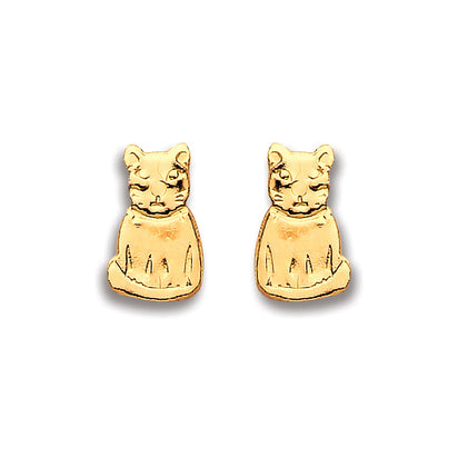 9ct Yellow Gold Cat Studs