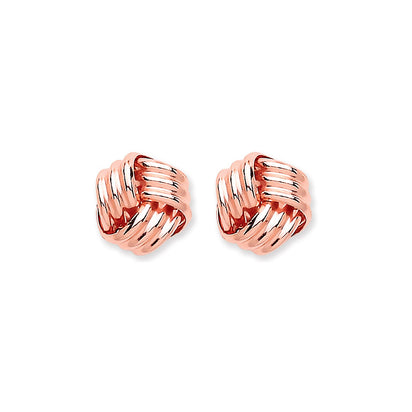 9ct Rose Gold Knot Studs