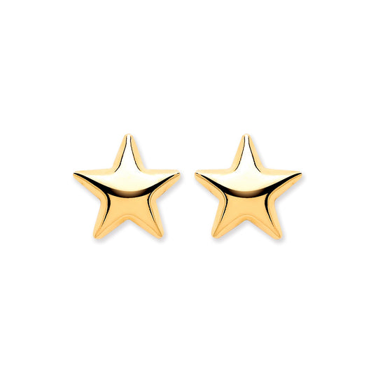9ct Yellow Gold Star Studs
