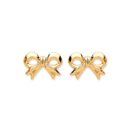 9ct Yellow Gold Bow Studs