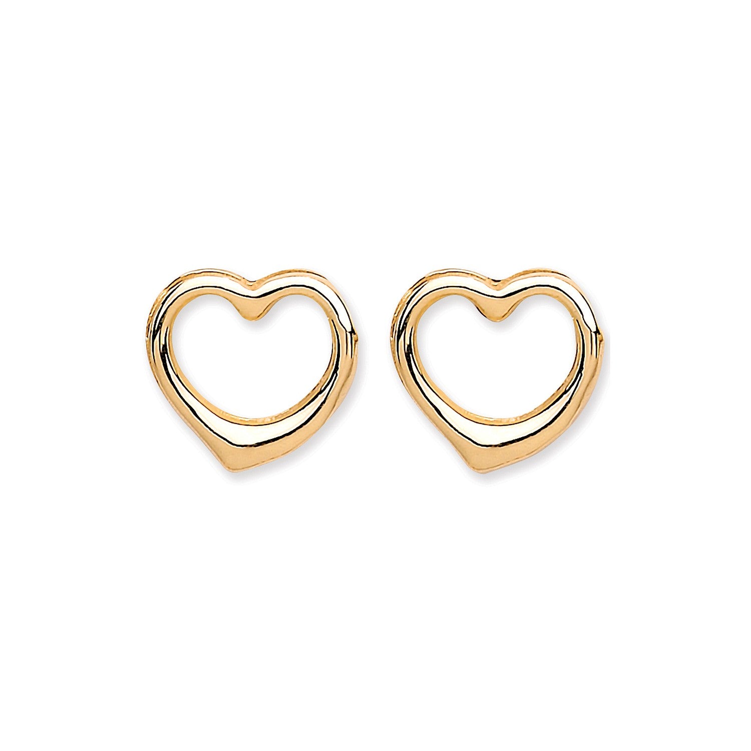 9ct Yellow Gold Open Heart Studs