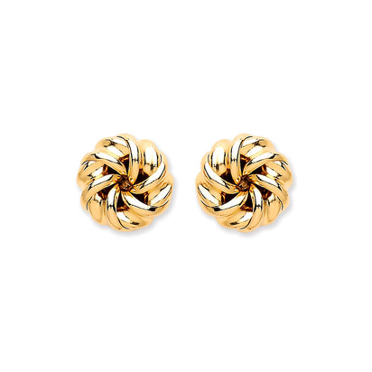 9ct Yellow Gold Tight Knot Studs