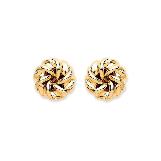9ct Yellow Gold Tight Knot Studs