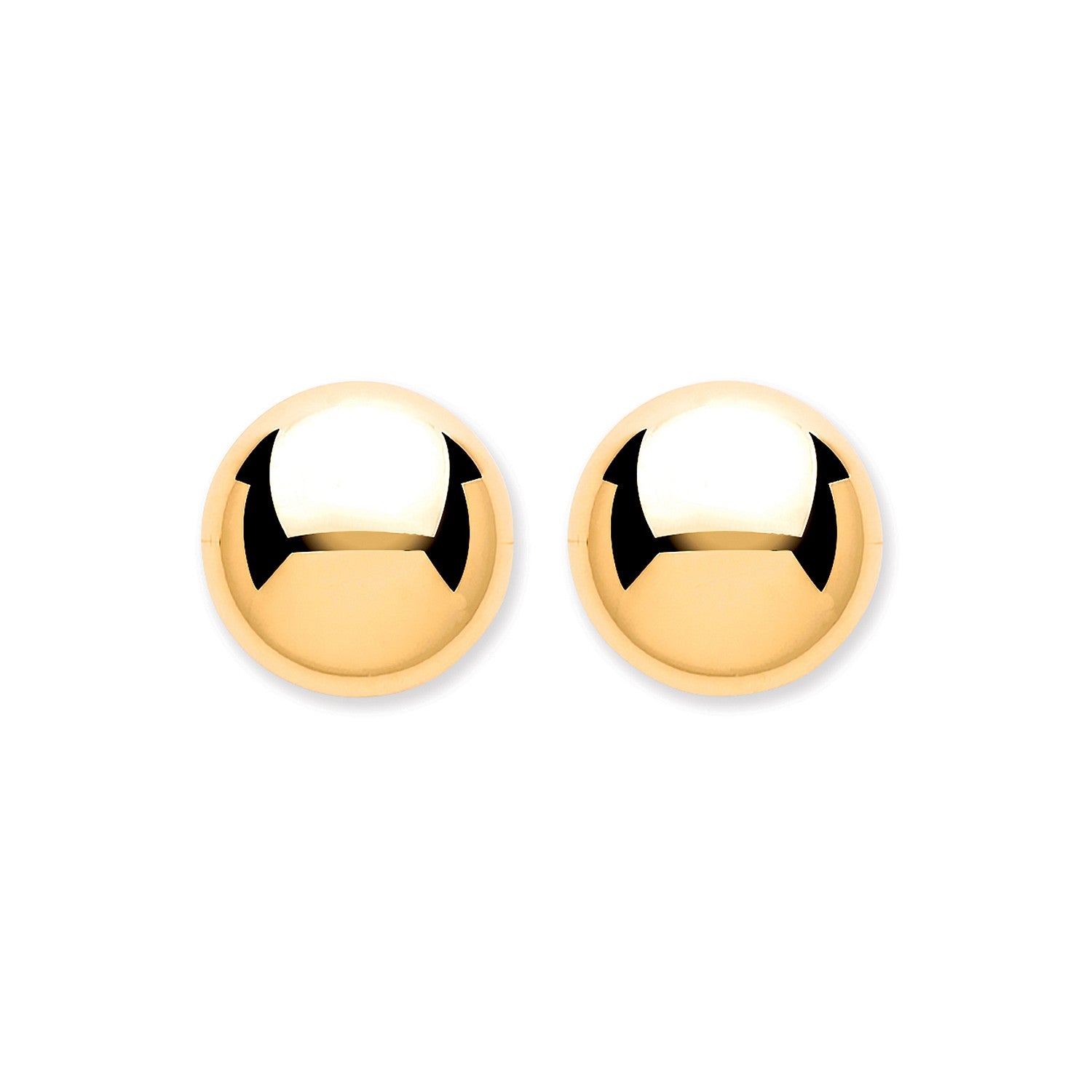 9ct Yellow Gold 8mm Button Ball Studs