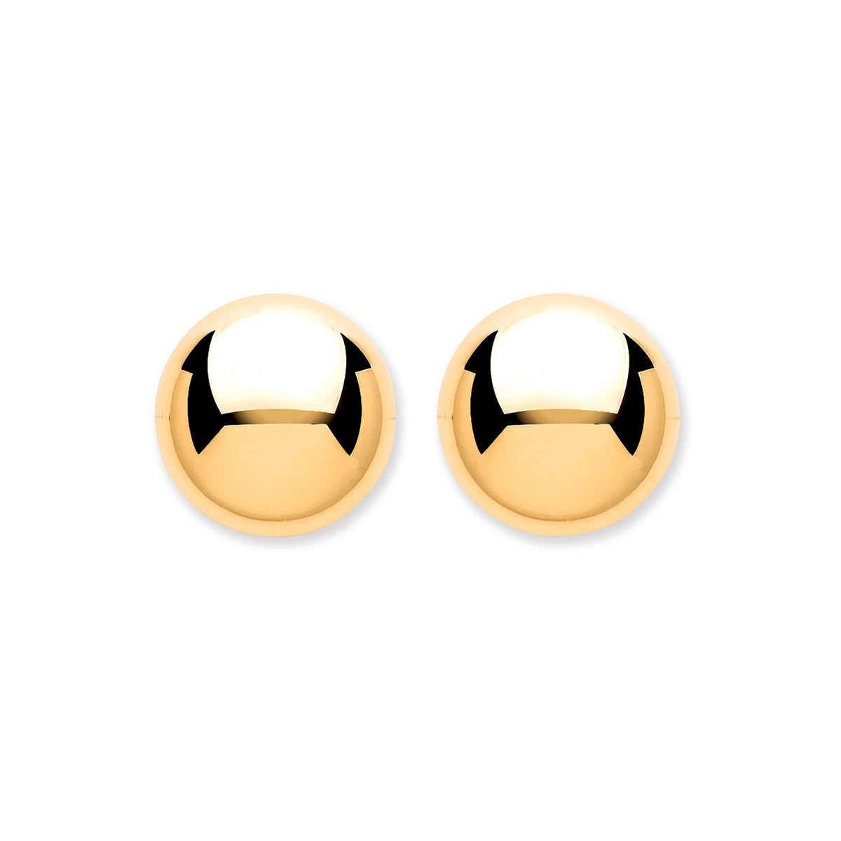 9ct Yellow Gold 8mm Button Ball Studs