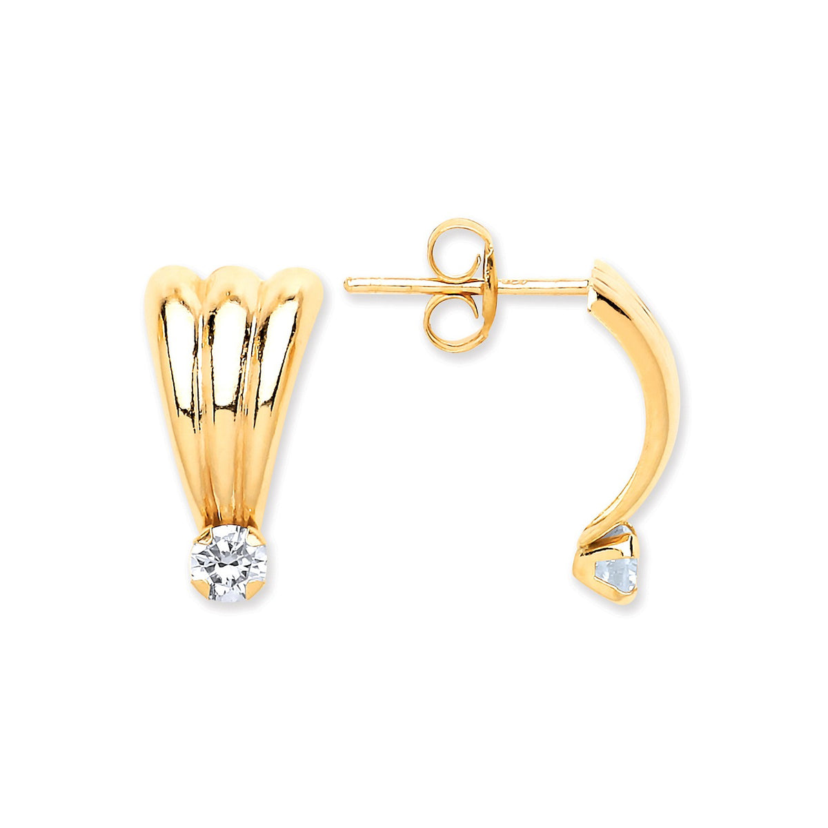 9ct Yellow Gold Cz Stud Earrings