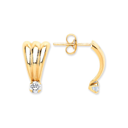 9ct Yellow Gold Cz Stud Earrings