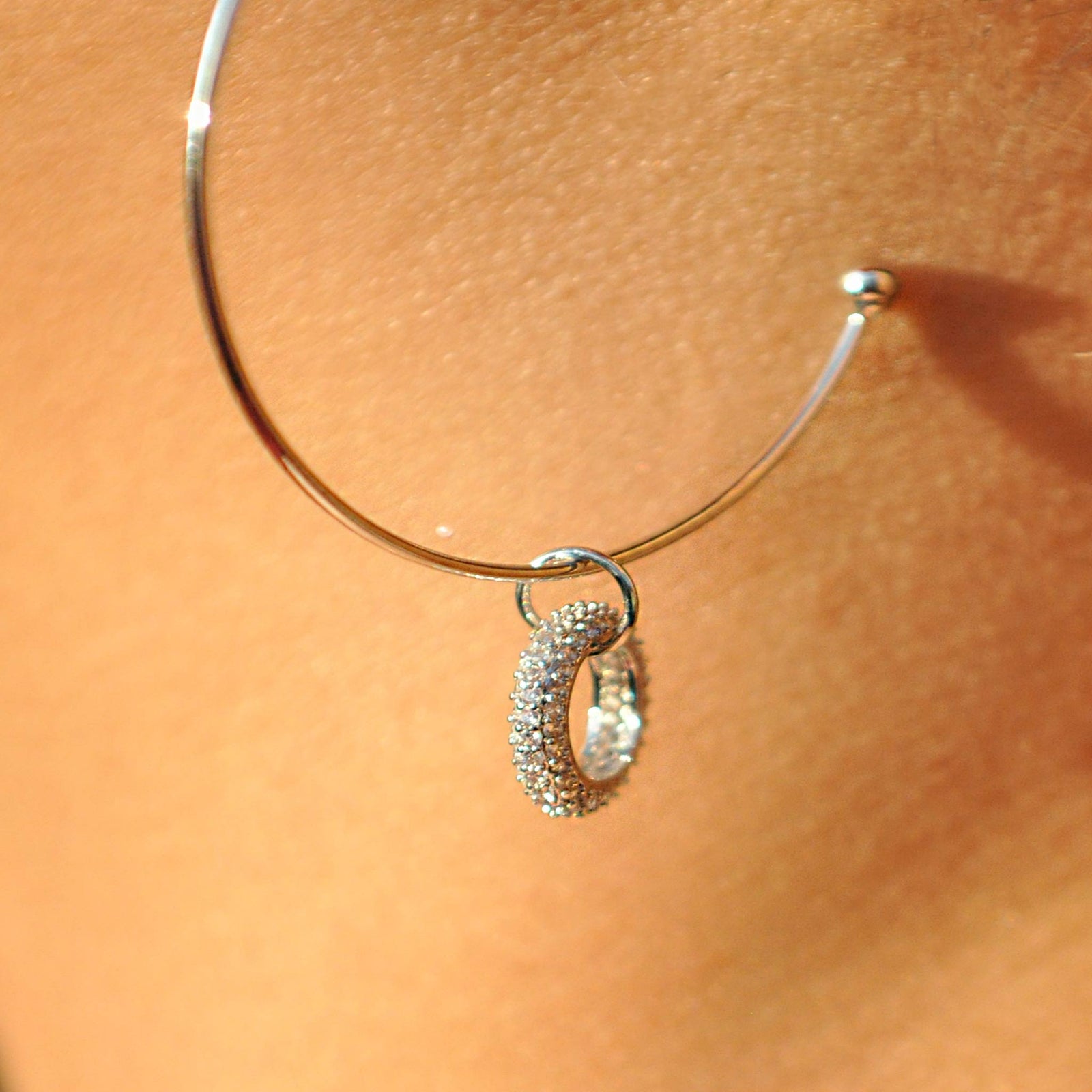 Valeria silver effect hoop earrings