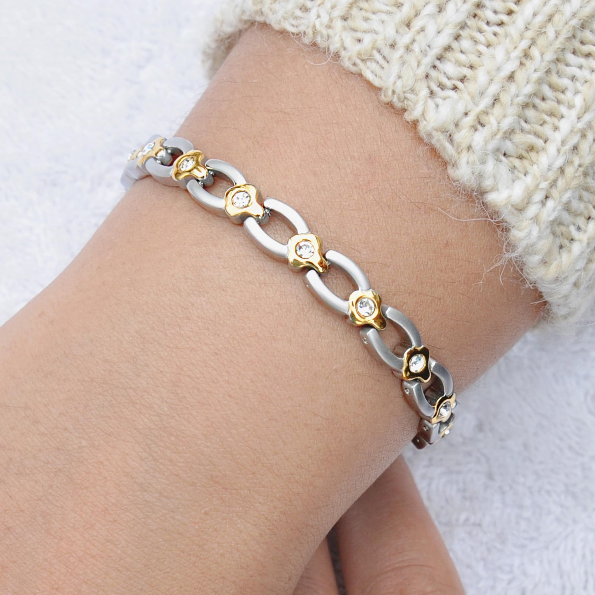 silver magnetic bracelet for women