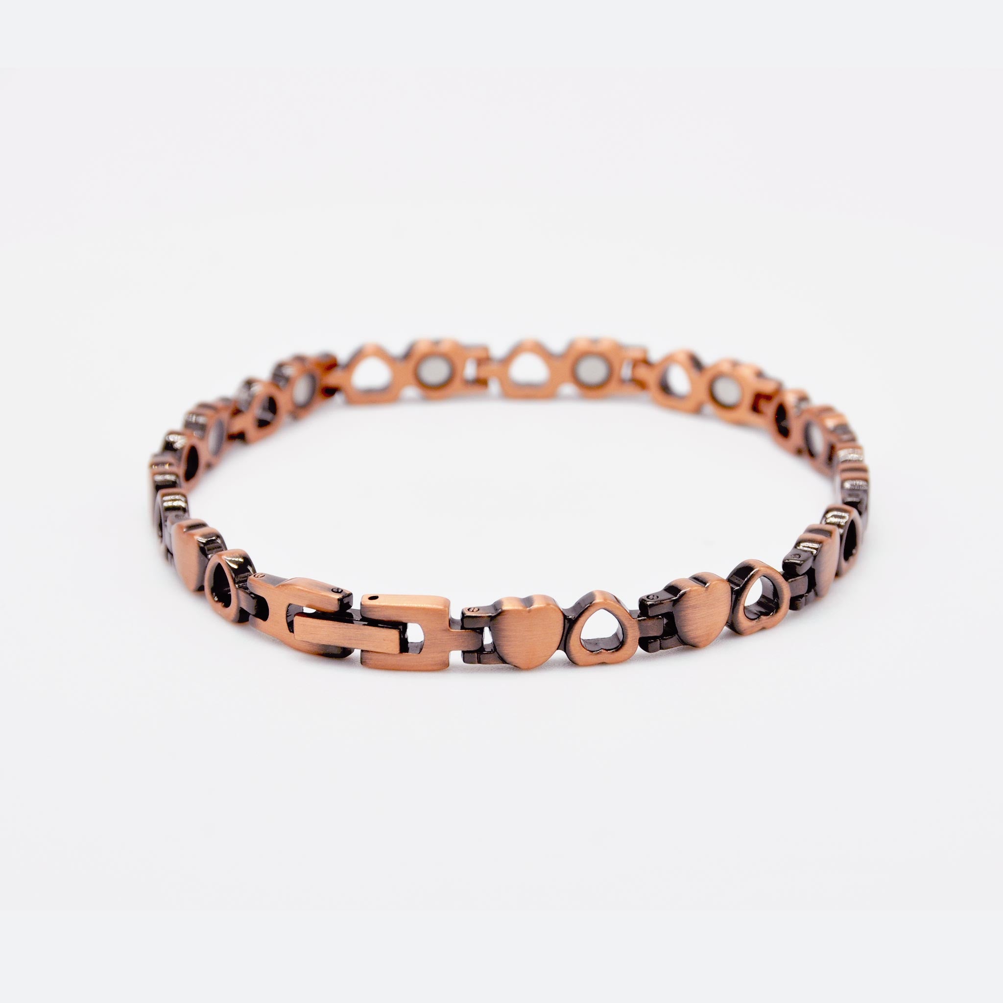 ladies heart copper bracelet