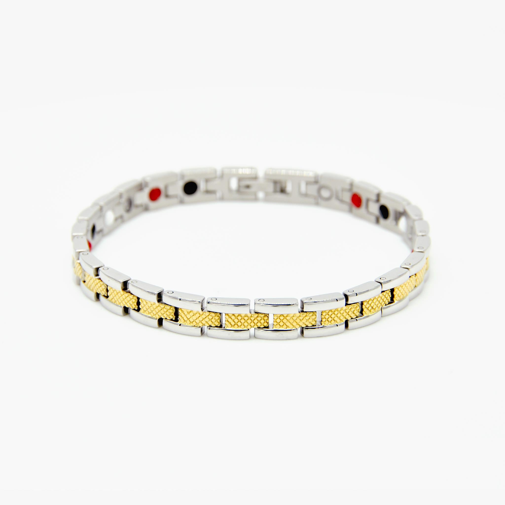 gold silver ladies bracelet with magnets