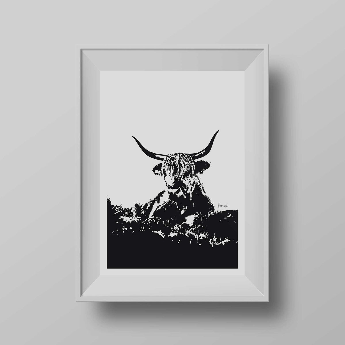 highland cow art print