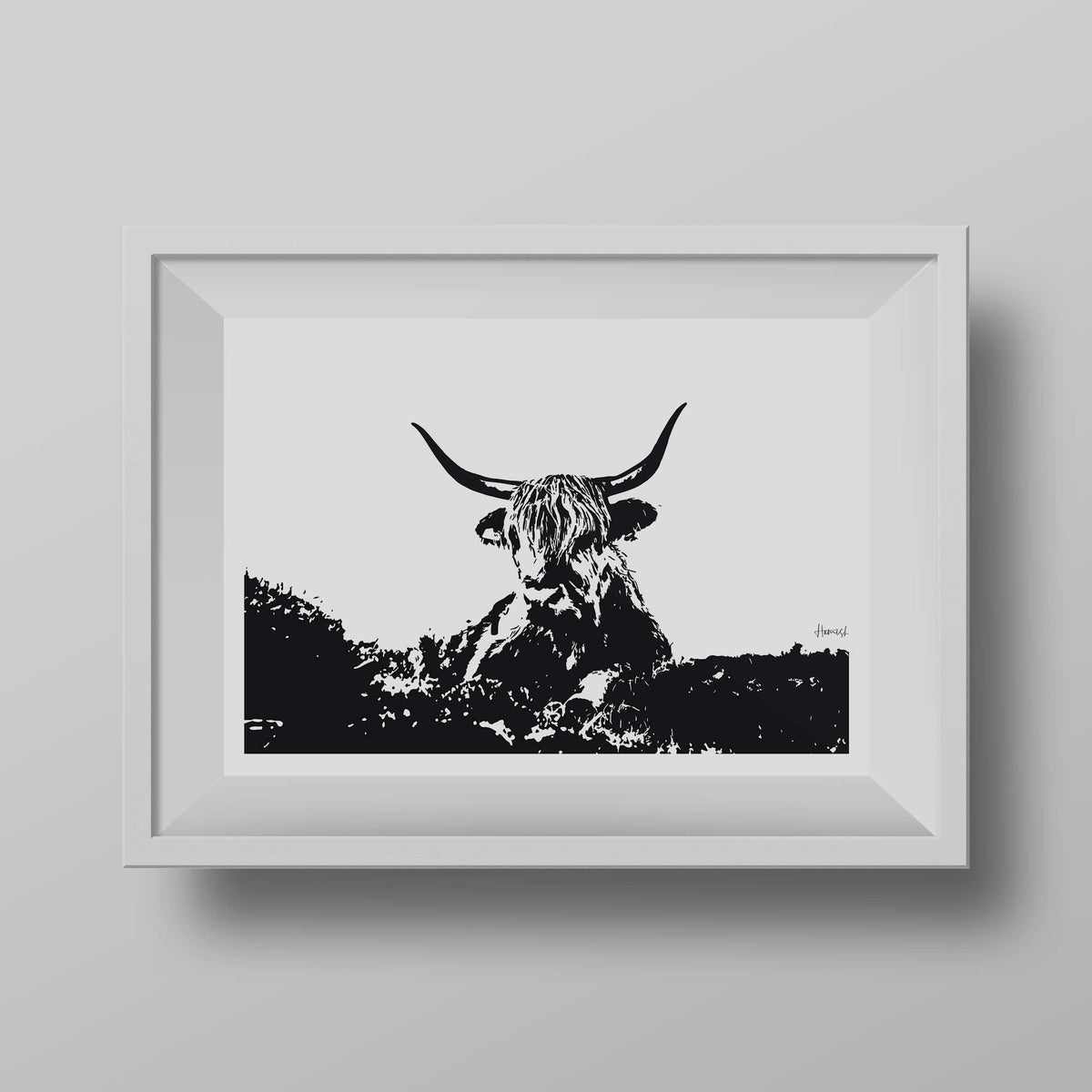 highland cow art print