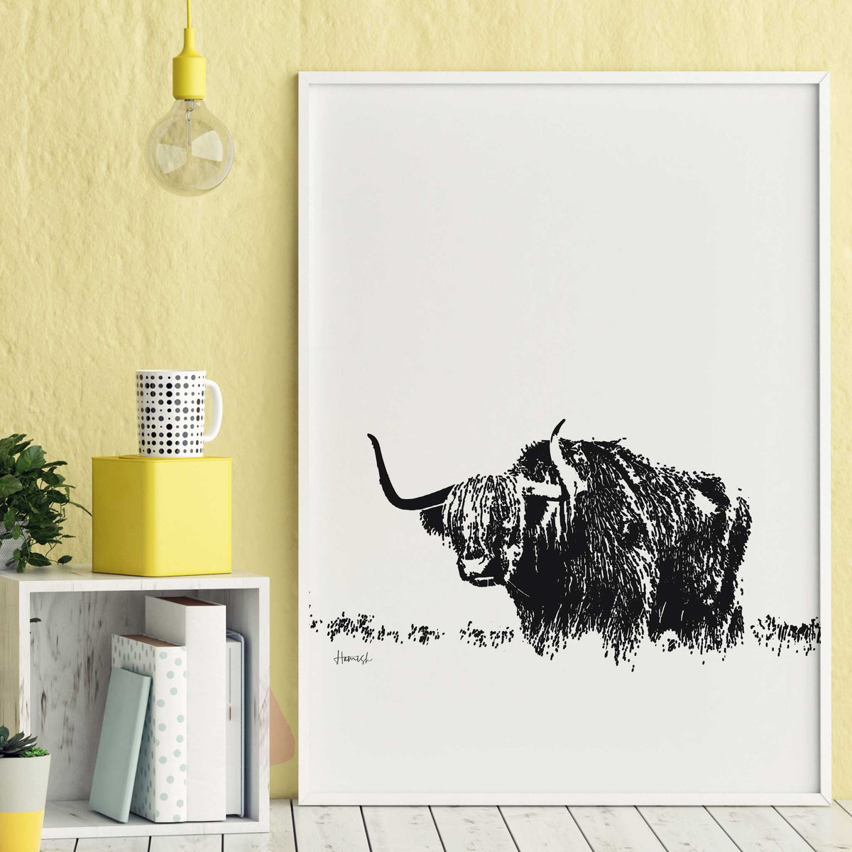highland cow art print