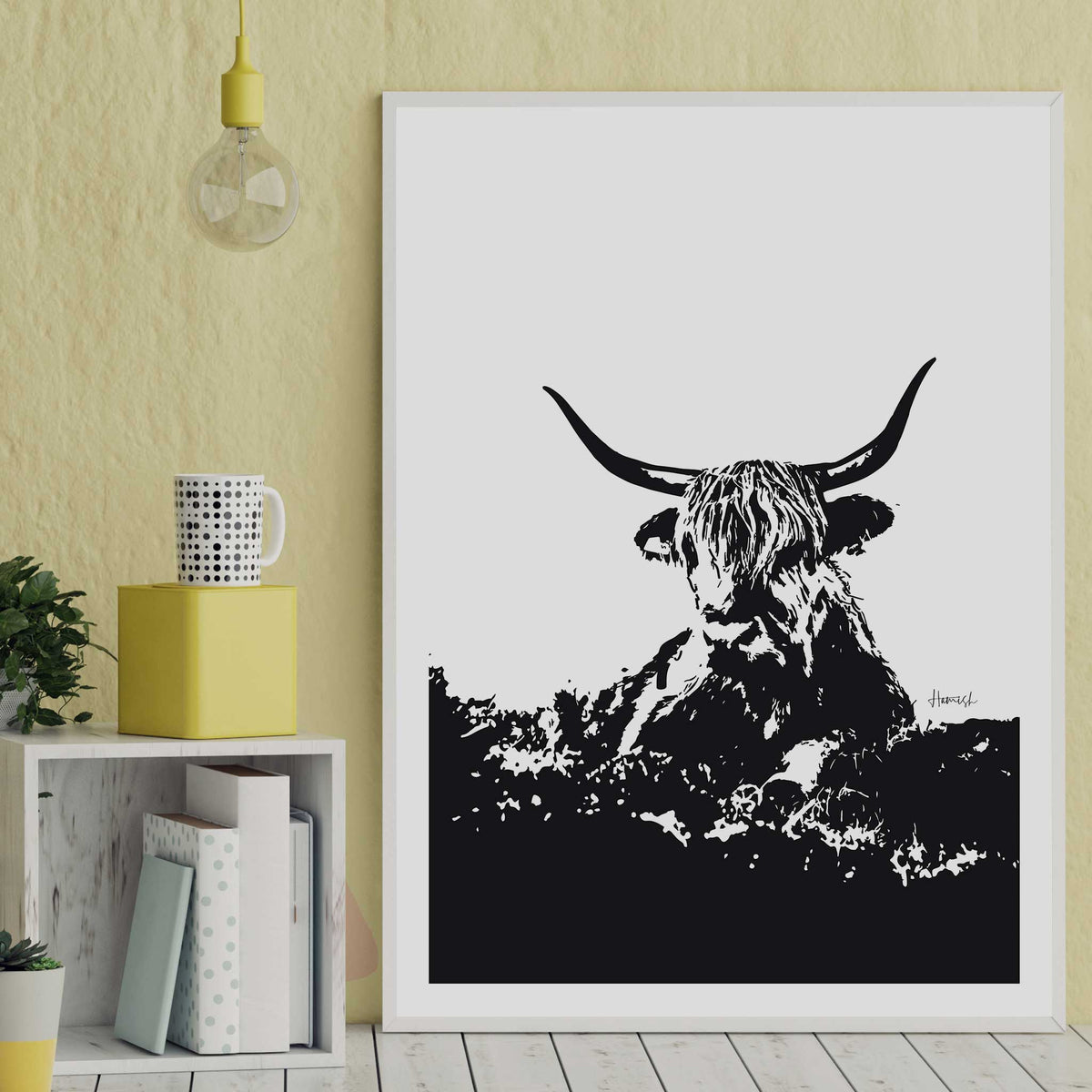 highland cow art print
