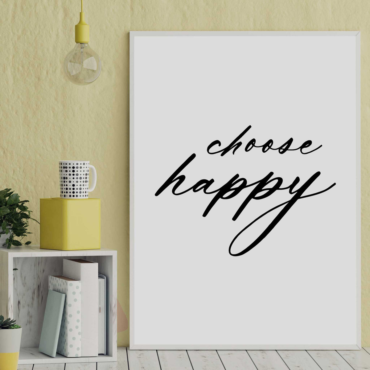 Happy quotes wall art print