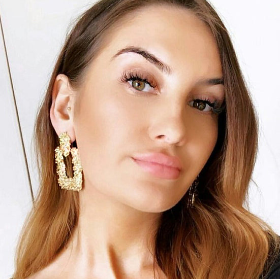 Serena textured gold effect statement earrings