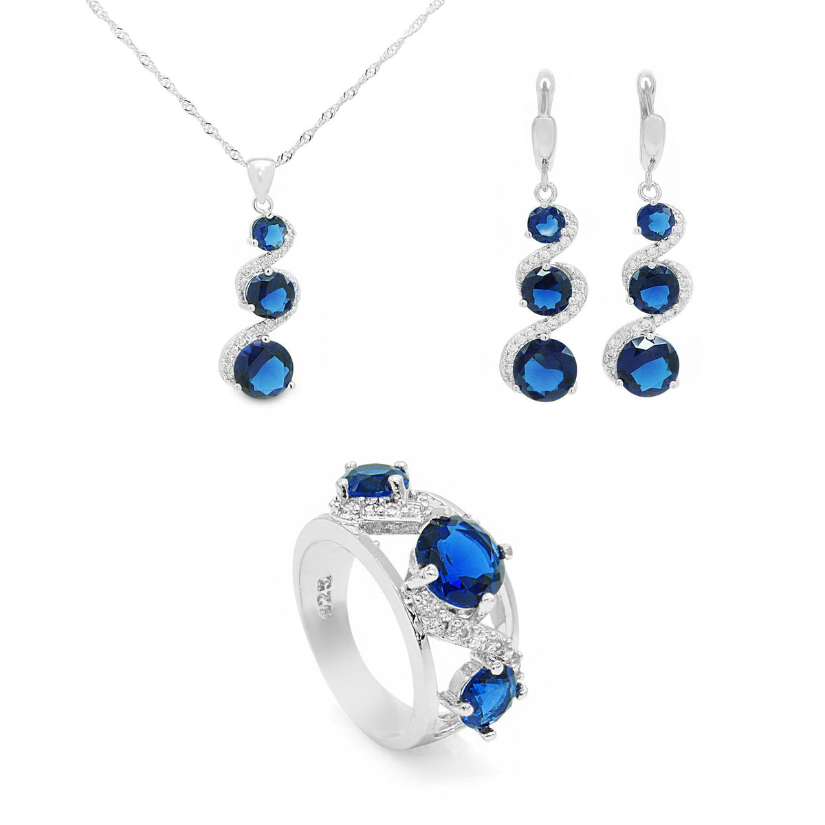 Blue sapphire jewellery set| Demi & Co| Free UK postage - DEMI+CO Jewellery