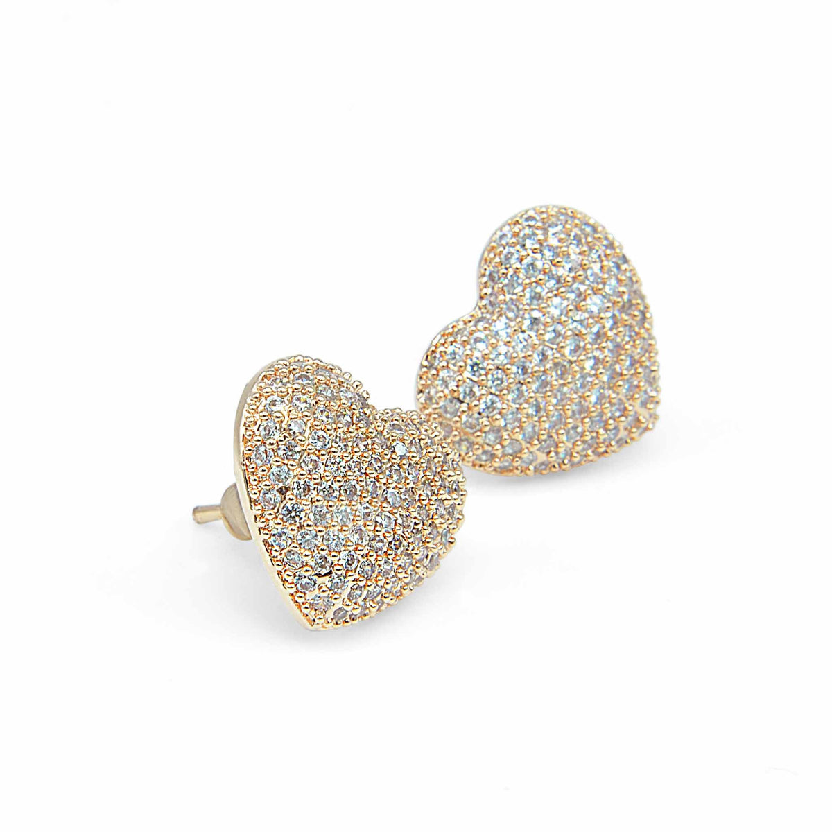 Dont break my heart rose gold crystal studs-DEMI+CO Jewellery
