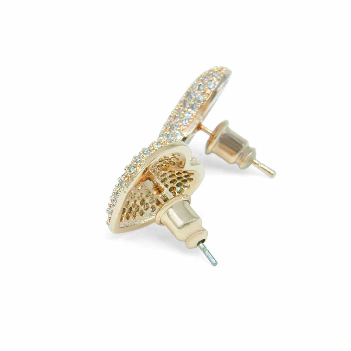 Dont break my heart rose gold crystal studs-DEMI+CO Jewellery