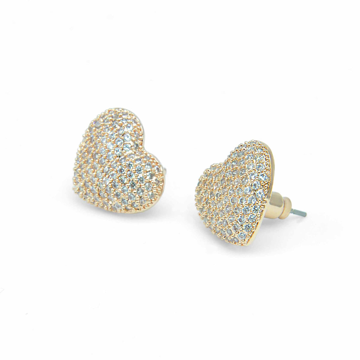 Dont break my heart rose gold crystal studs-DEMI+CO Jewellery