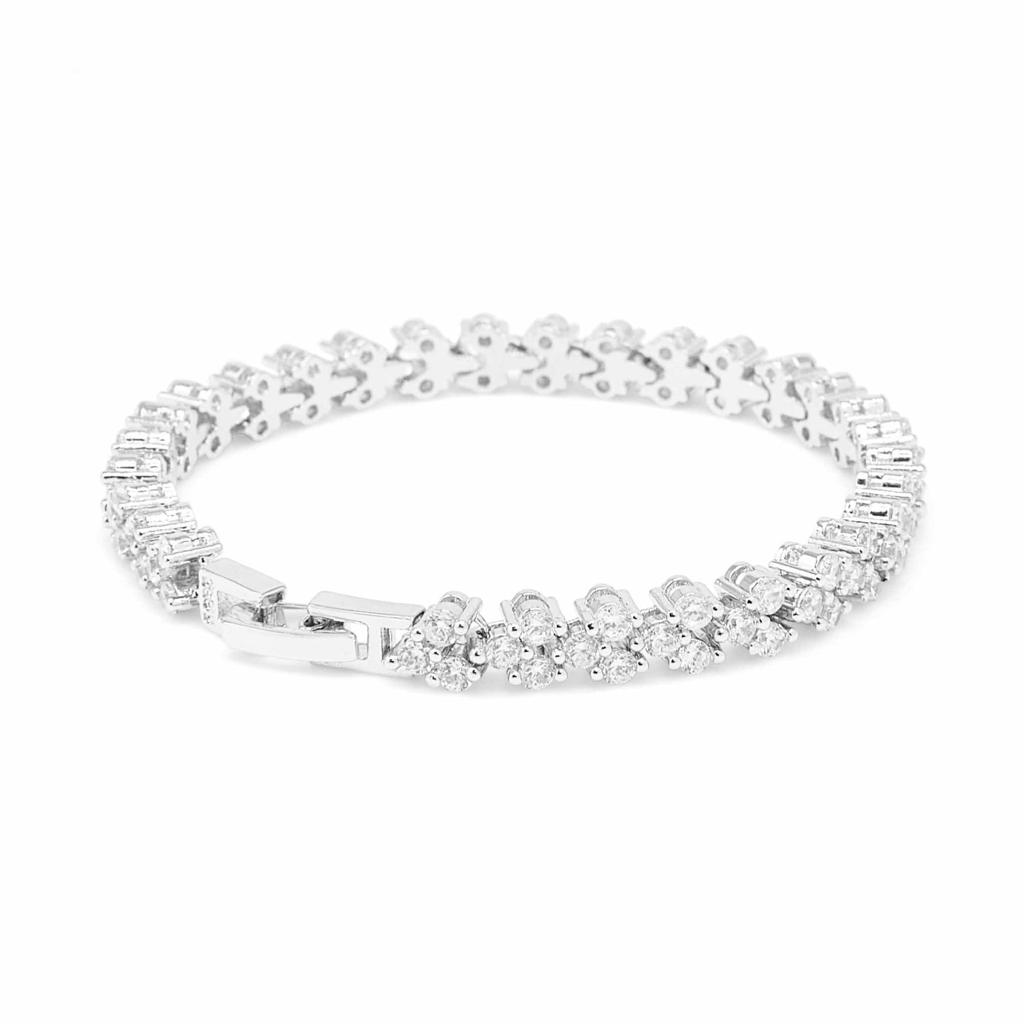 Elsa silver crystal tennis bracelet-DEMI+CO Jewellery