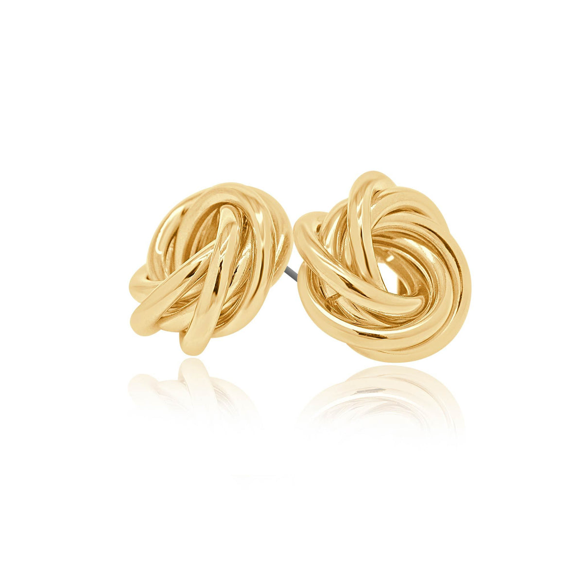 Halo intertwined gold studs-DEMI+CO Jewellery