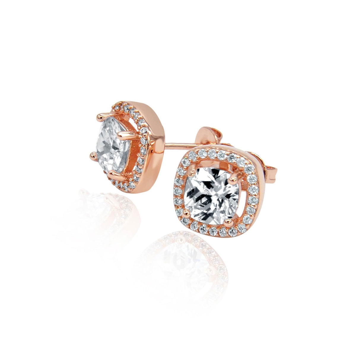 Rose gold crystal stud earrings 2 -DEMI+CO Jewellery