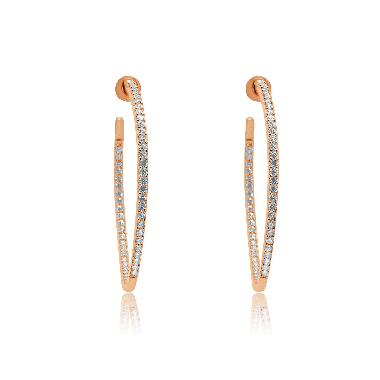 Jasmine crystal rose gold hoops-DEMI+CO Jewellery
