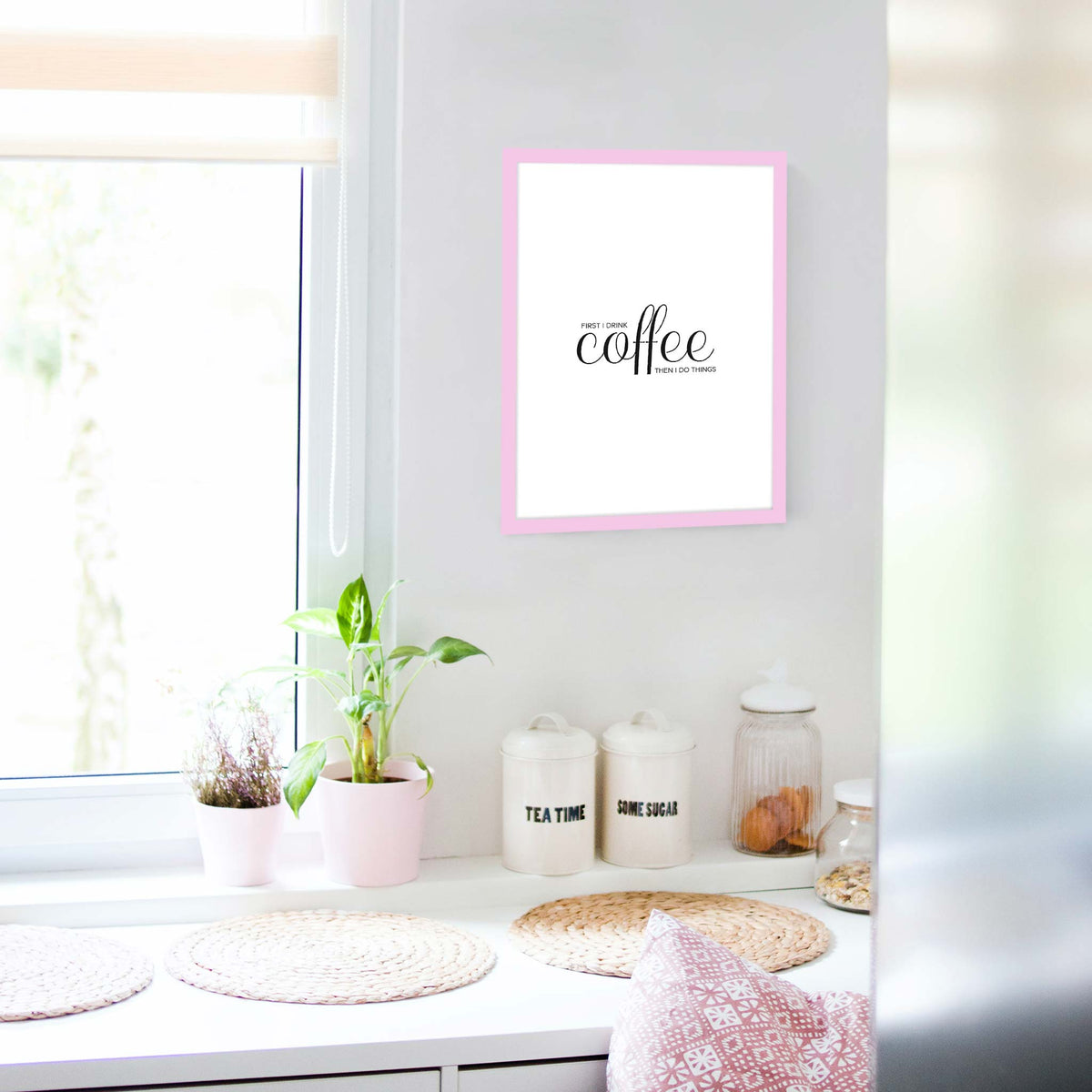 First I drink coffee then I do things