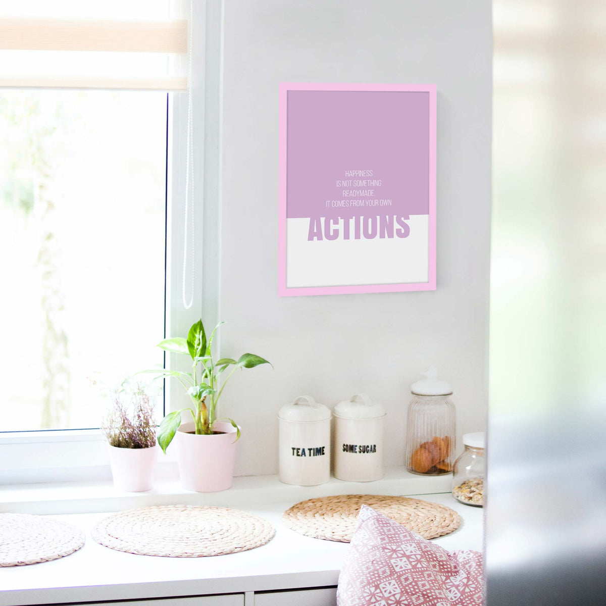 Happiness is not something readymade. It comes from your own actions