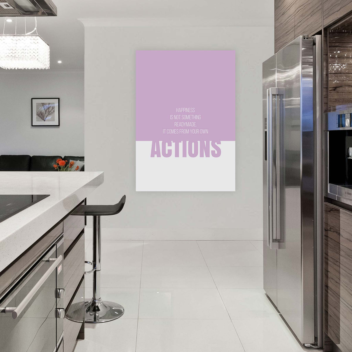 Happiness is not something readymade. It comes from your own actions