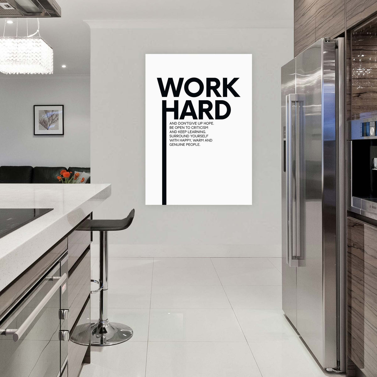 Work hard and don’t give up hope. Be open to criticism and keep learning. Surround yourself with happy, warm and genuine people