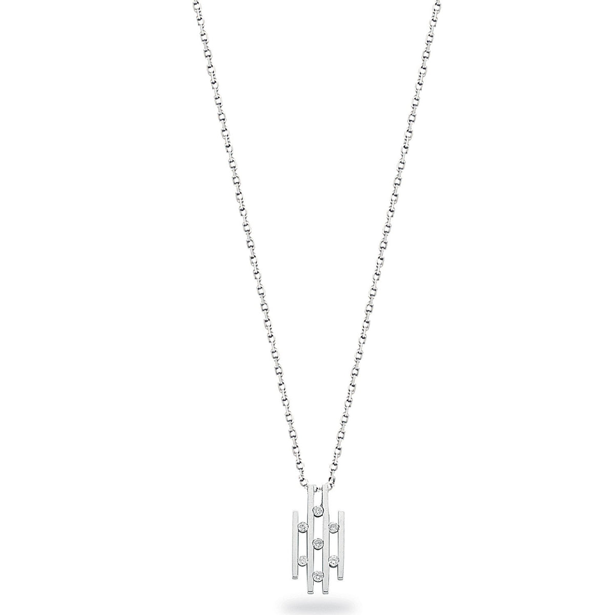 9ct White Gold 0.20ct Diamond Drop Pendant with 18in/45cm Chain
