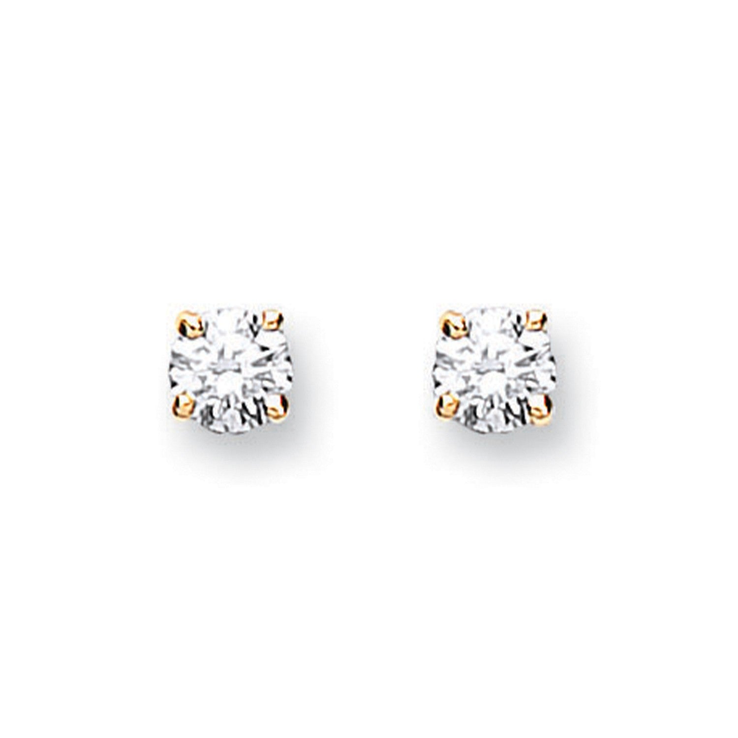 18ct Yellow Gold 0.25ct Claw Set Diamond Stud Earrings
